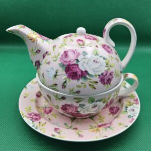 Tea for One Set met Rozenpracht<br>Theebenodigdheden